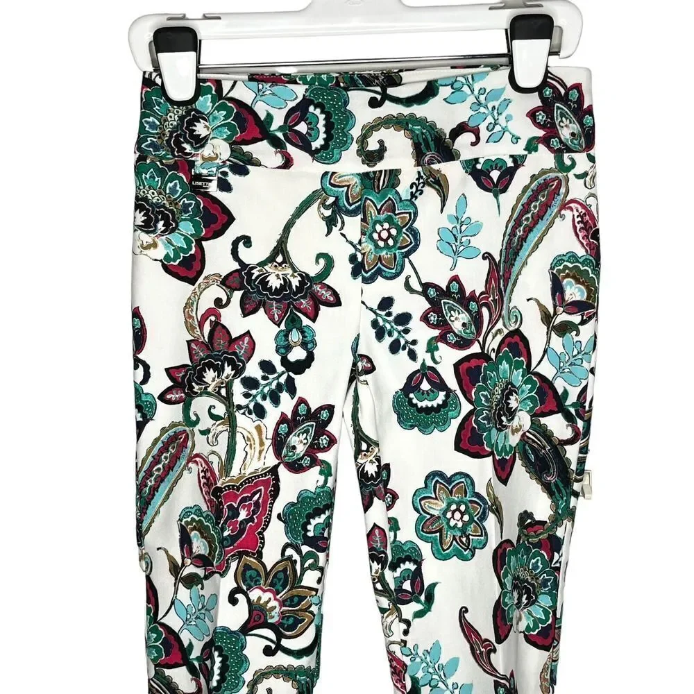Lisette L. montreal slim ankle pant san paolo paisley floral 6 pull on stretch
